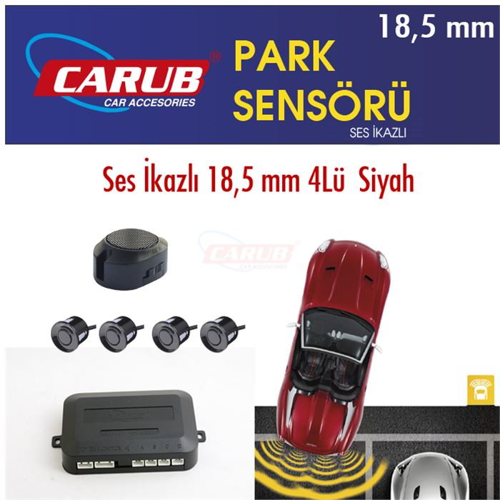 CARUB PARK SENSÖRÜ SESLİ 18,5MM 4 LÜ SİYAH
