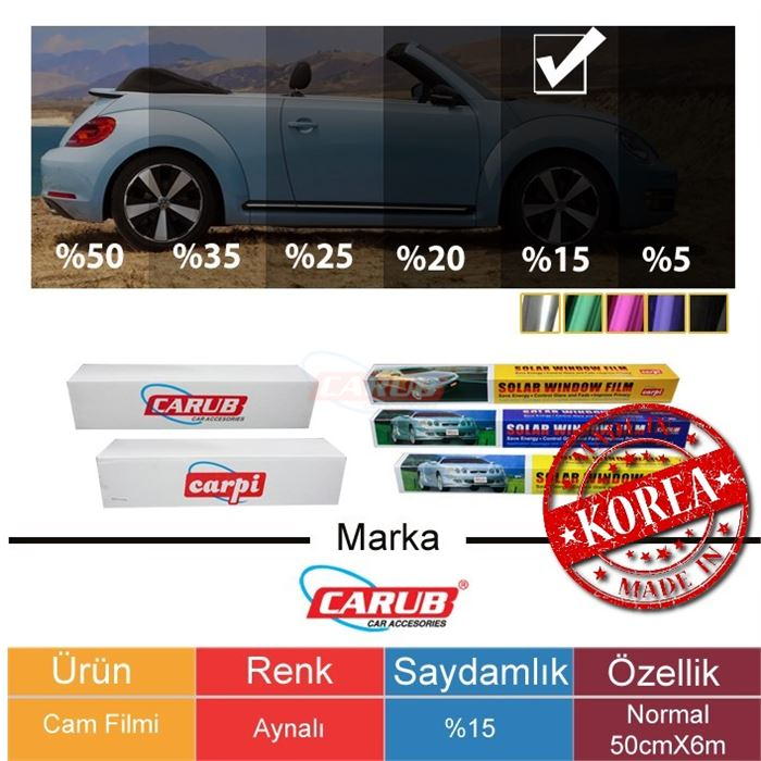 CARUB CAM FİLMİ 50CMX6MT AYNALI %15 SH-15
