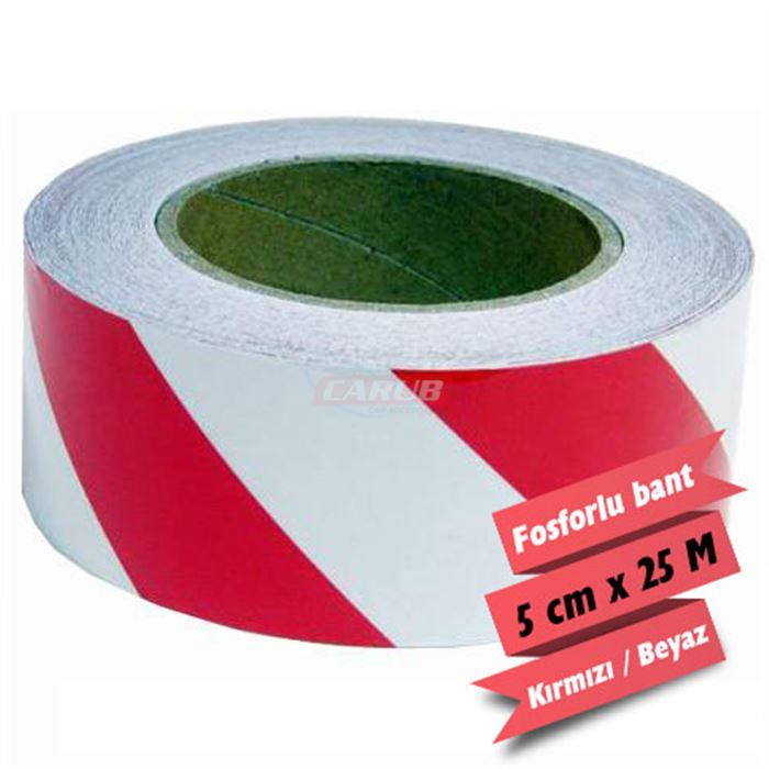 CARUB FOSFOR BANT ÇAPRAZ 5CMX25M KIRMIZI/BEYAZ