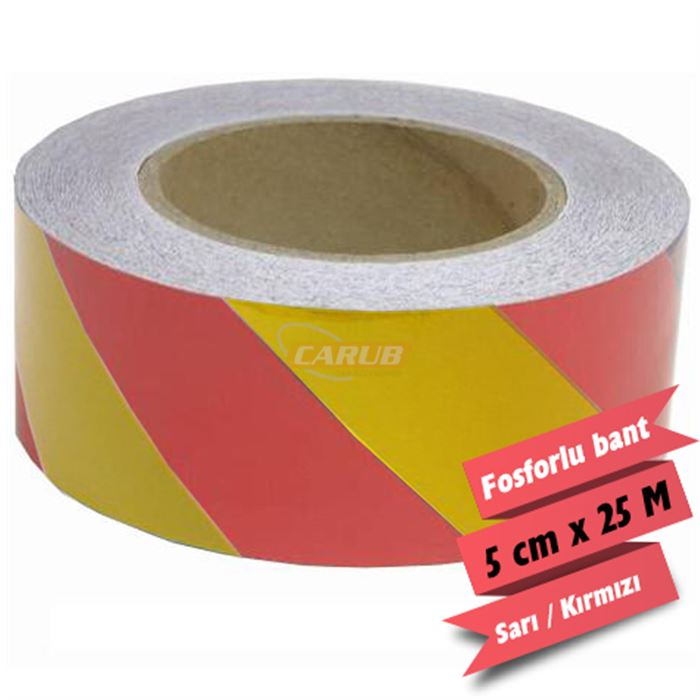 CARUB FOSFOR BANT ÇAPRAZ 5CMX25M SARI KIRMIZI