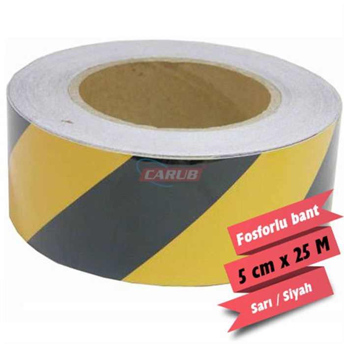 CARUB FOSFOR BANT ÇAPRAZ 5CMX25M SARI-SİYAH
