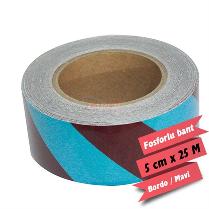 CARUB FOSFOR BANT ÇAPRAZ 5CMX25M MAVİ/BORDO