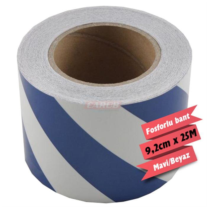 CARUB FOSFOR BANT ÇAPRAZ 9,2 CM X 25 M BEYAZ MAVİ