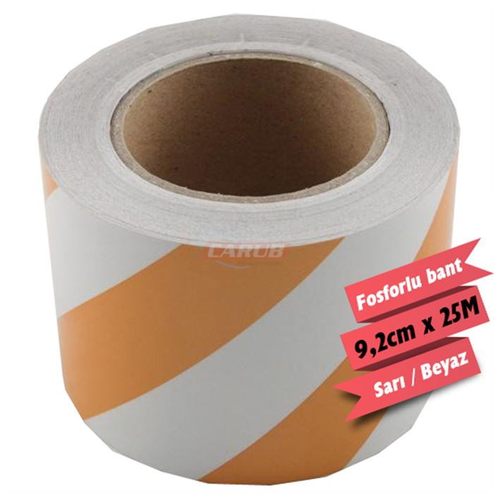 CARUB FOSFOR BANT ÇAPRAZ 9,2 CM X 25 M BEYAZ / SARI