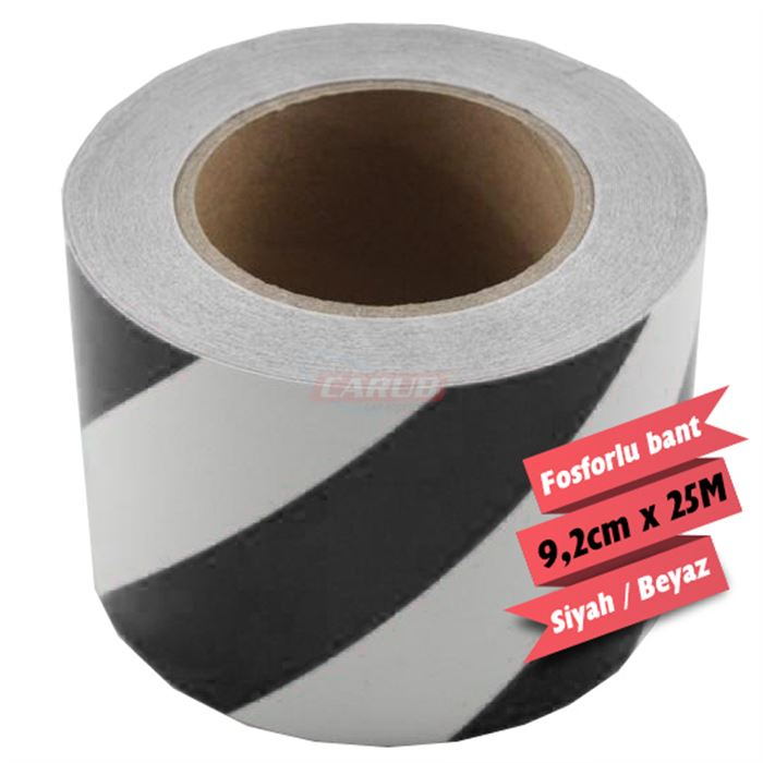 CARUB FOSFOR BANT ÇAPRAZ 9,2 CM X 25 M BEYAZ / SİYAH