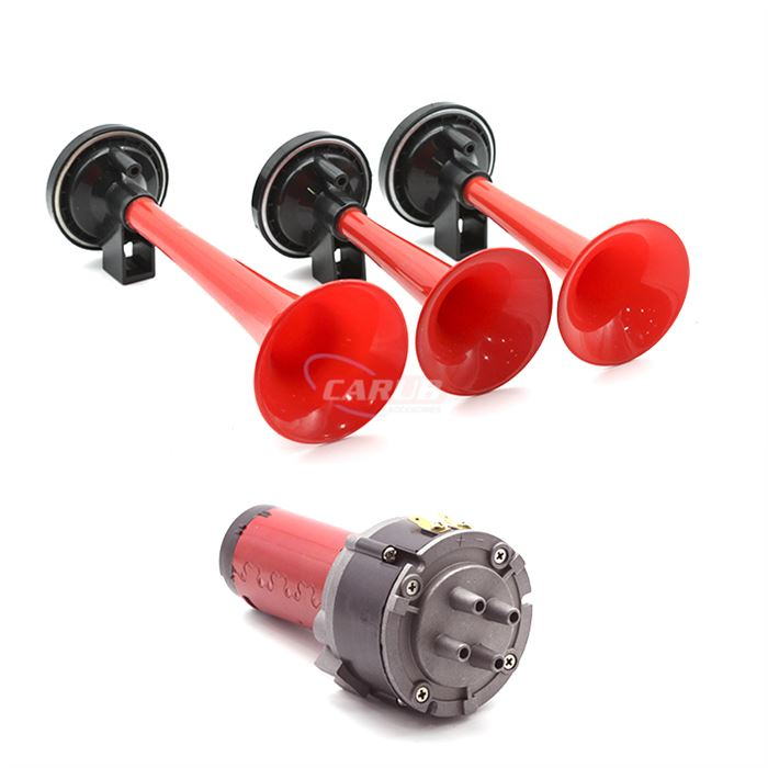 CARUB KORNA ÜÇ BORULU MOTORLU KIRMIZI 12V