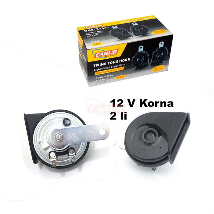 CARUB KORNA SÜPER DADAT 12V ÇİFT FİŞLİ 2 Lİ SİYAH  EMARK