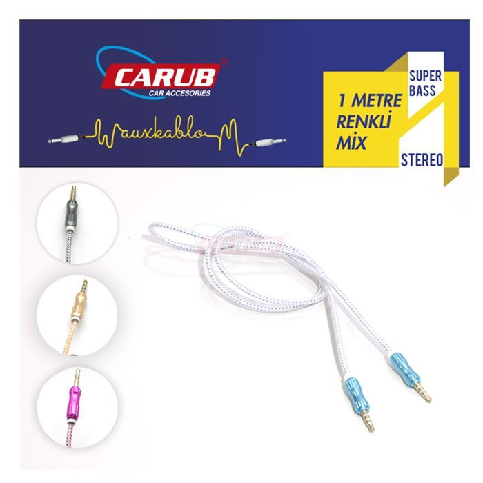 CARUB AUX KABLOSU 1 METRE RENKLİ