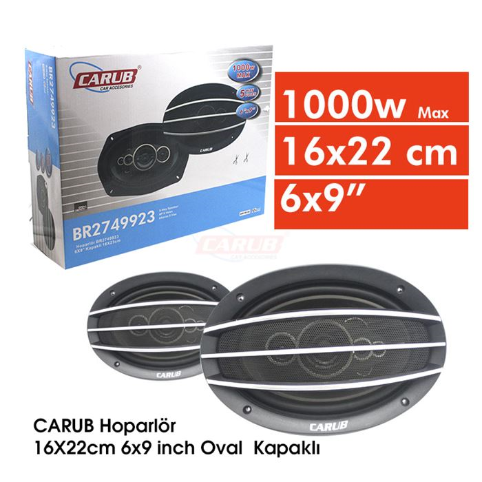 CARUB HOPARLÖR 16 CMX22CM KAPAKLI OVAL 6X9 INC  1000W