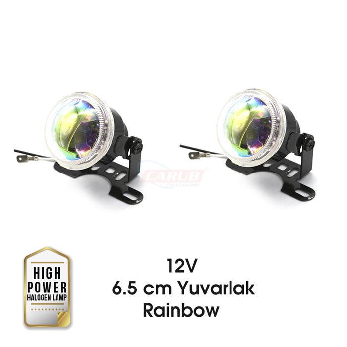CARUB SİS LAMBASI 12V YUVARLAK 6.5 CM REINBOW