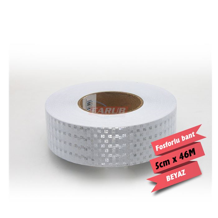 CARUB REFLEKTİF PETEKLİ FOSFOR BANT 5CMX46M BEYAZ