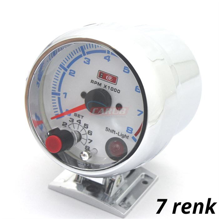CARUB TAKOMETRE DEVİR GÖSTERGESİ 3,75 İNCH 7R KROM