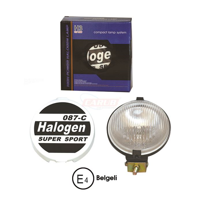 CARUB SİS LAMBASI 12V YUVARLAK 16,5CM KAPAKLI BEYAZ  EMARK BELGE
