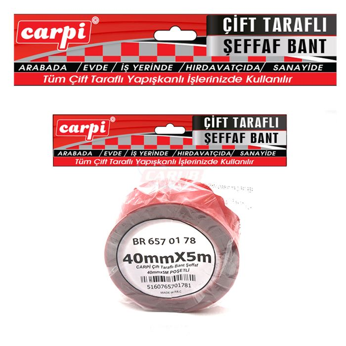 CARUB ÇİFT TARAFLI SİLİKON BANT 40MM X 5MT