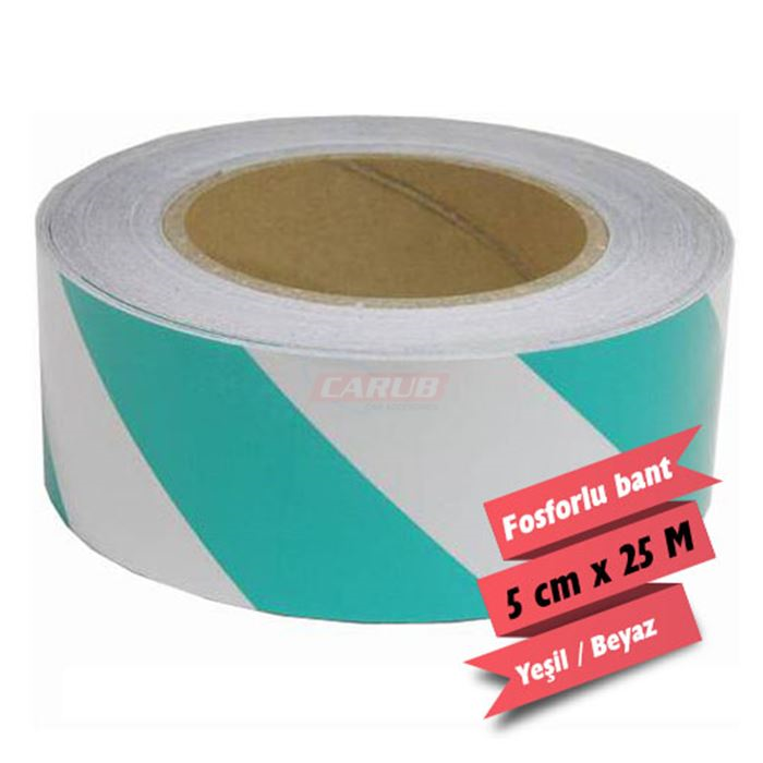 CARUB FOSFOR BANT ÇAPRAZ 5CMX25M YEŞİL / BEYAZ