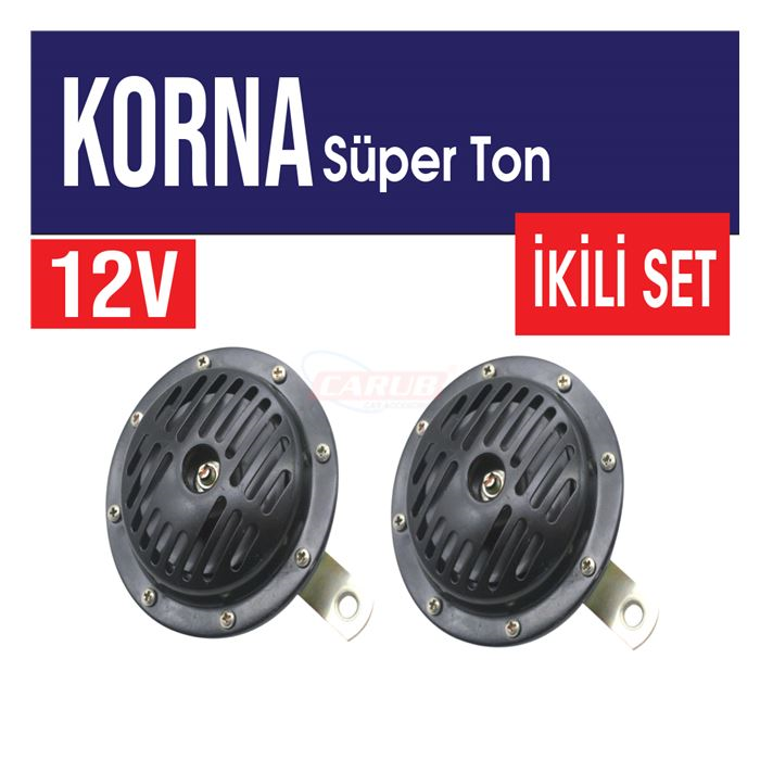 CARUB KORNA HELLA TİP SÜPERTONE SET 13CM SİYAH  12V 380-310MHZ