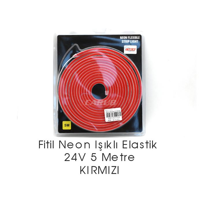 CARUB NEON LED ELASTİK 5 METRE KIRMIZI  24V