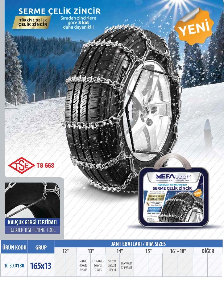 MEFATECH MEFATECH KAR ZİNCİRİ SERME MERDİVEN 165X13     SM130