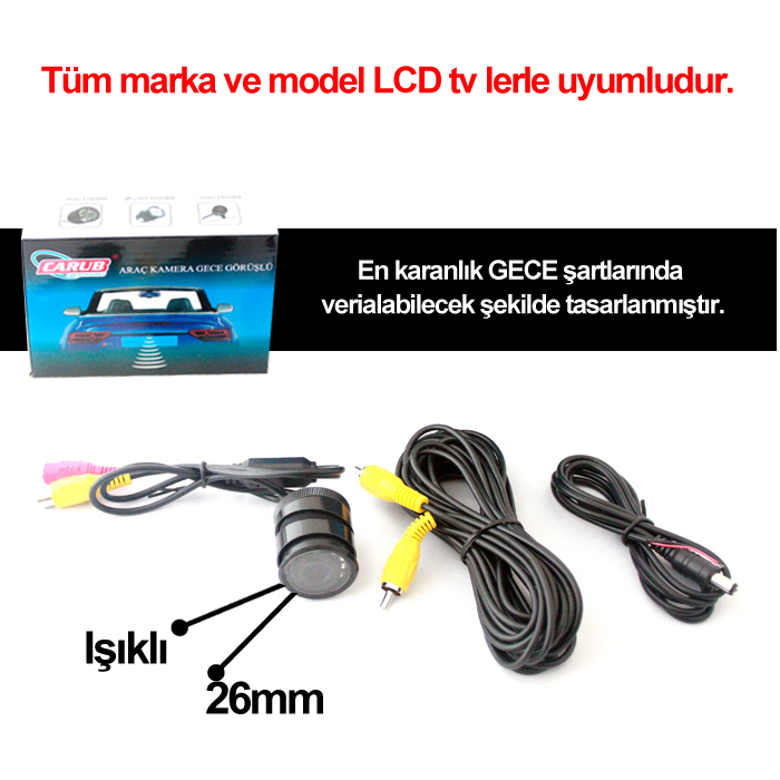 CARUB KAMERA GERİ GÖRÜŞ GECE GÖRÜŞÜ 28MM