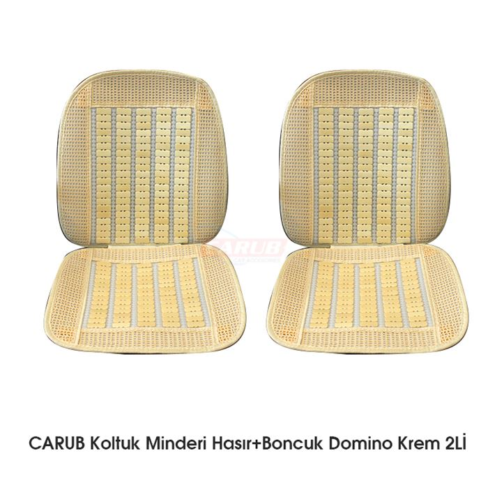 CARUB HASIR MİNDER KREM  DOMİNO BONCUK  2Lİ TAKIM
