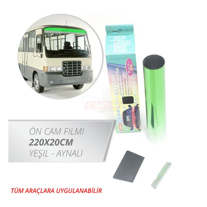 CARUB CAM FİLMİ ÖN 220CMX20CM YEŞİL AYNALI