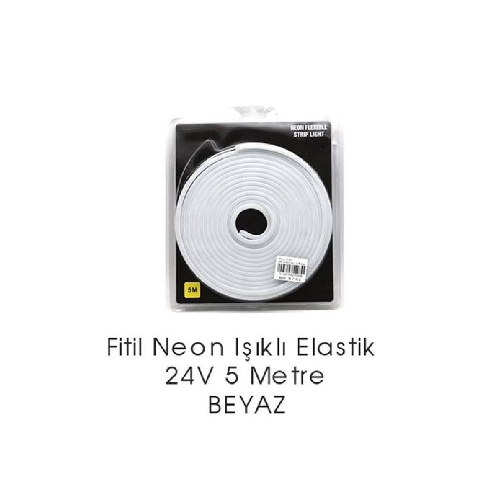 CARUB NEON LED ELASTİK 5 METRE BEYAZ  24V