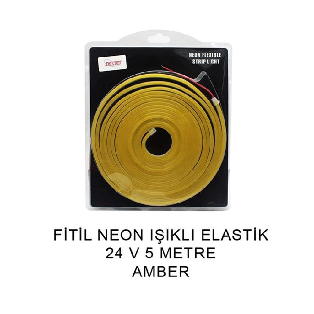 CARUB NEON LED ELASTİK 5 METRE AMBER TURUNCU  24V