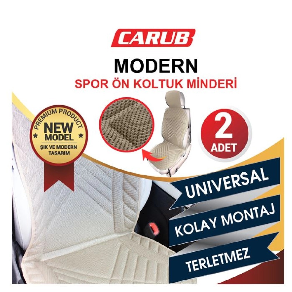 CARUB MİNDER SPOR MODERN TARZ  2 Lİ TK BEJ