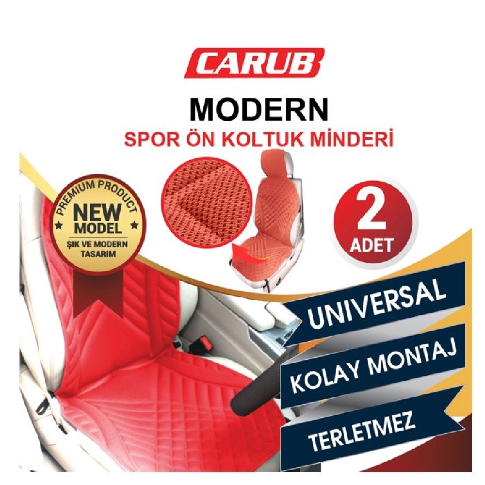 CARUB MİNDER SPOR MODERN TARZ  2 Lİ TK KIRMIZI