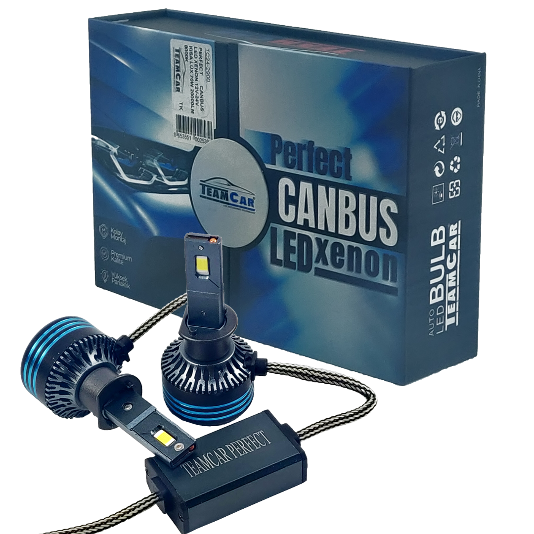 TEAMCAR PERFECT H1 CANBUS LED XENON 12V-24V KISA LÜX 70W 20000LM 8000K