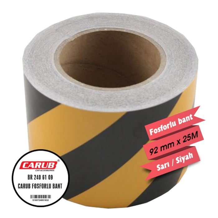 CARUB FOSFOR BANT ÇAPRAZ 9,2 CM X 25 M SARI / SİYAH