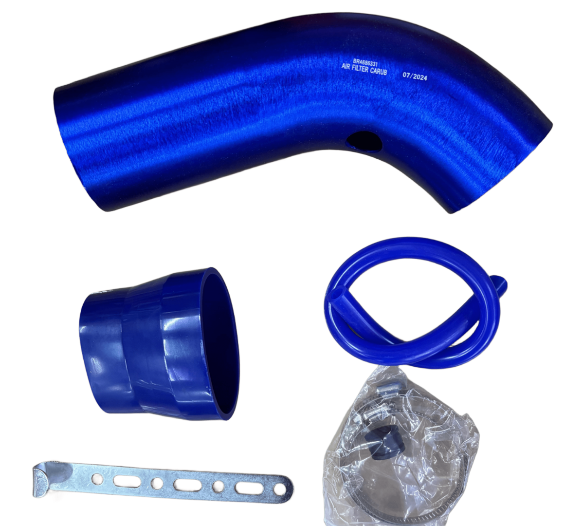 CARUB HAVA FİLTRESİ UZATMA KİTİ 76MM 31CM METAL  MAVİ