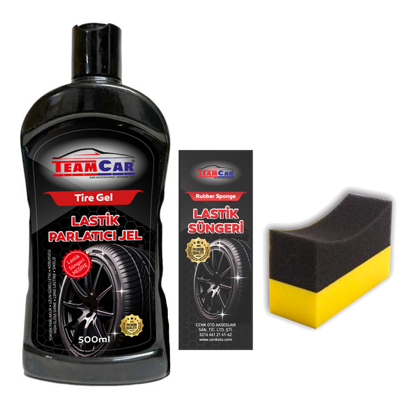 TEAMCAR LASTİK PARLATICI KORUYUCU JEL 500ML SÜNGER HEDİYELİ