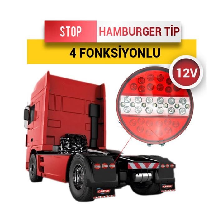CARUB STOP LAMBA  HAMBURGER TİP  12V