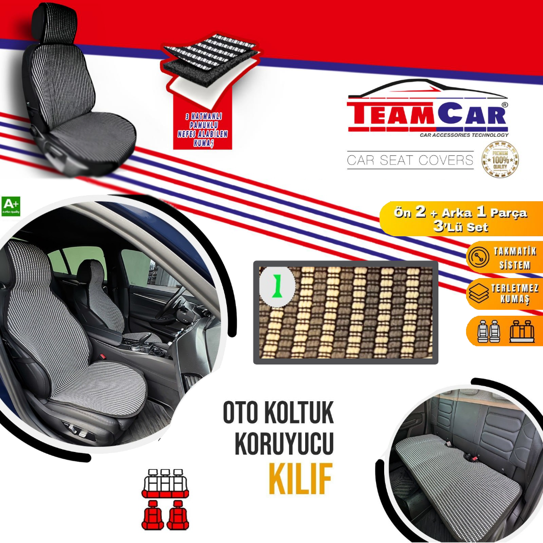 TEAMCAR MİNDER KİLİM TİP  ÖN + (ARKA SERME)  3 PARÇA  MODEL:01