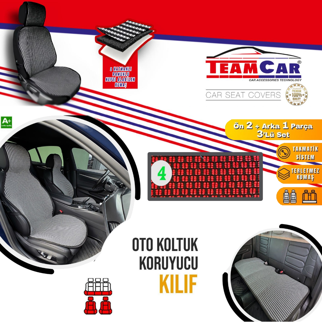 TEAMCAR MİNDER KİLİM TİP  ÖN + (ARKA SERME)  3 PARÇA  MODEL:04