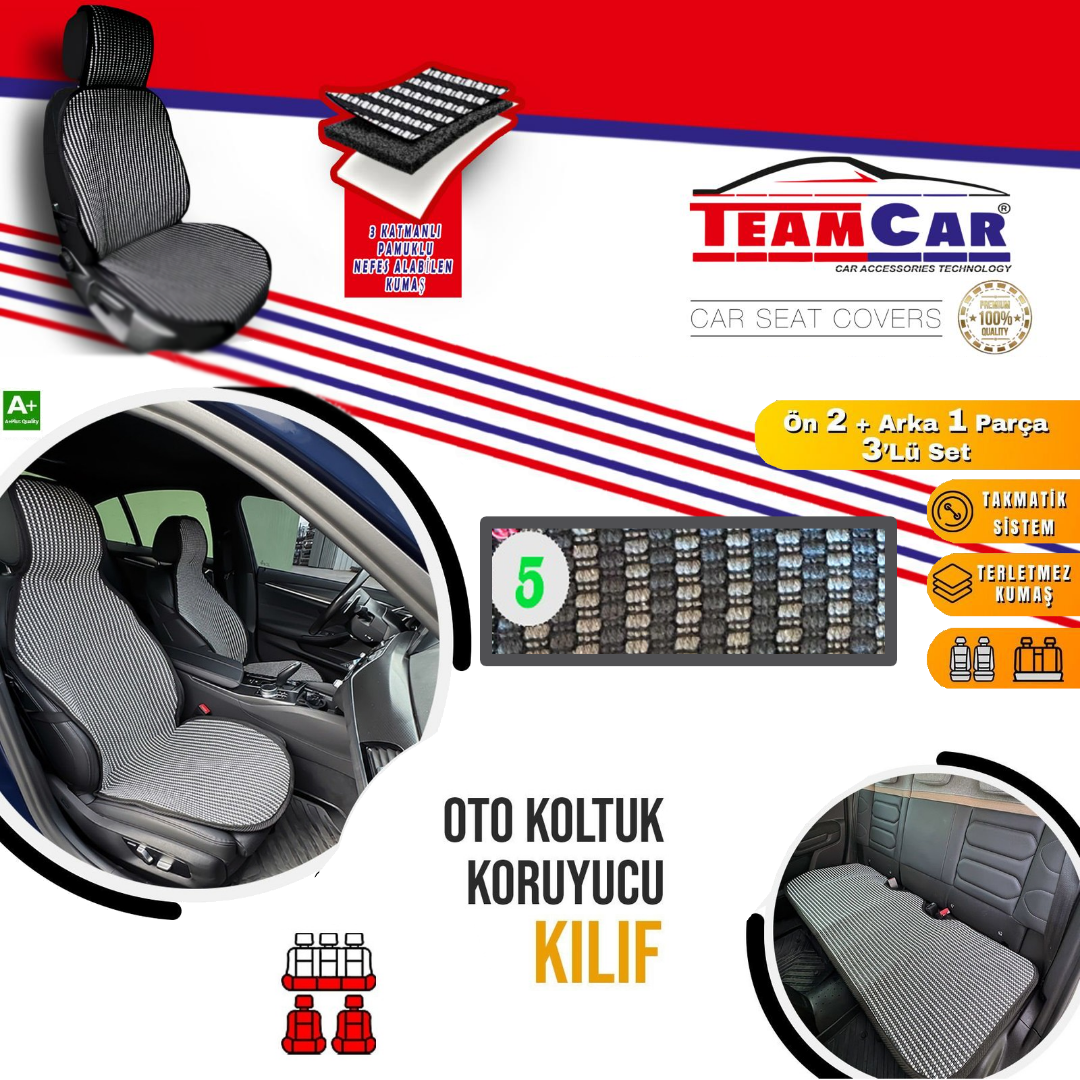 TEAMCAR MİNDER KİLİM TİP  ÖN + (ARKA SERME)  3 PARÇA  MODEL:05