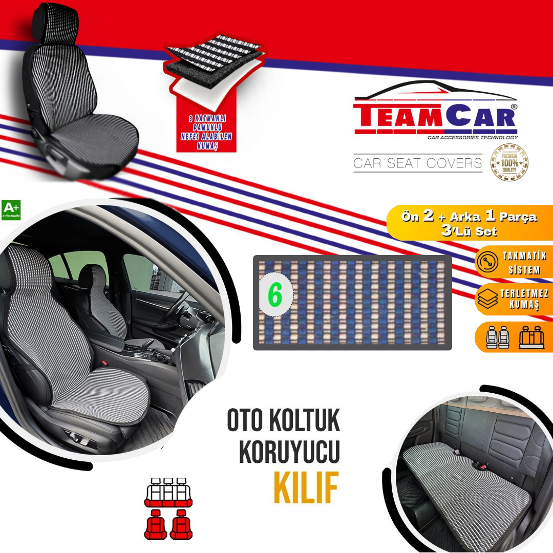 TEAMCAR MİNDER KİLİM TİP  ÖN + (ARKA SERME)  3 PARÇA  MODEL:06