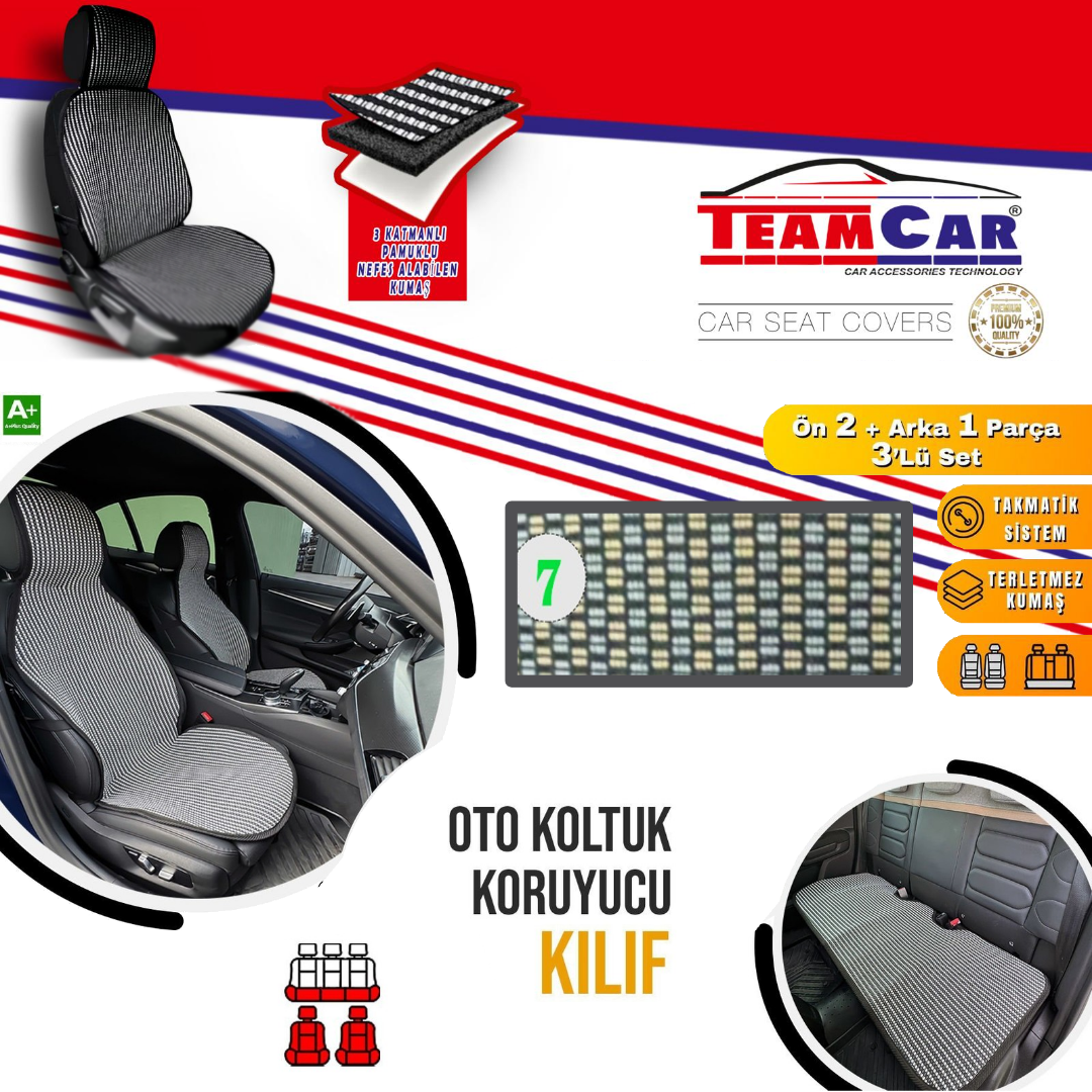 TEAMCAR MİNDER KİLİM TİP  ÖN + (ARKA SERME)  3 PARÇA  MODEL:07