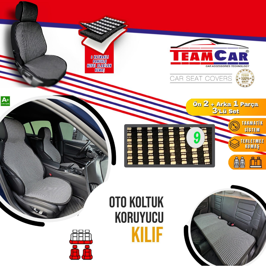 TEAMCAR MİNDER KİLİM TİP  ÖN + (ARKA SERME)  3 PARÇA  MODEL:09