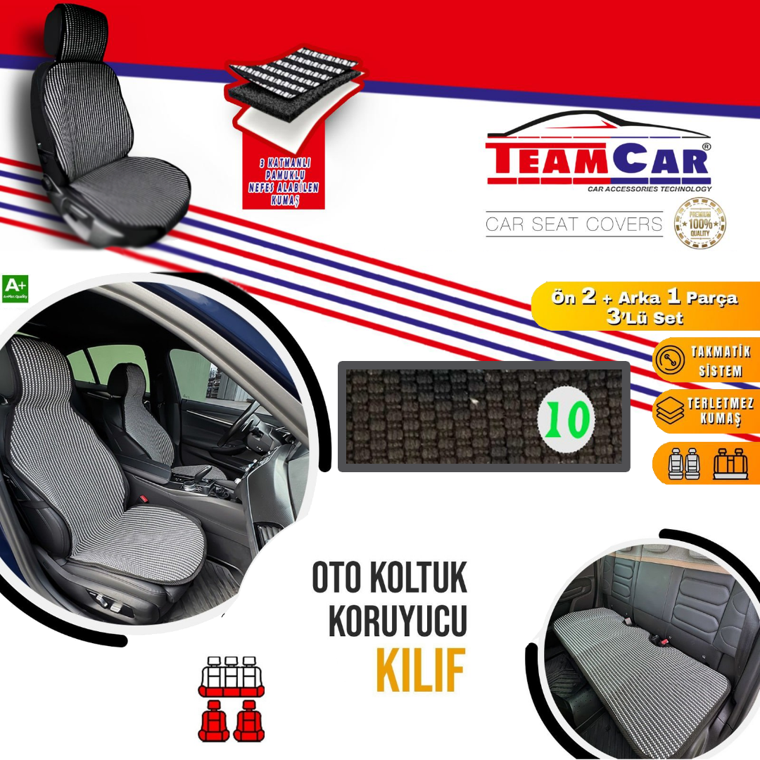 TEAMCAR MİNDER KİLİM TİP  ÖN + (ARKA SERME)  3 PARÇA  MODEL:10