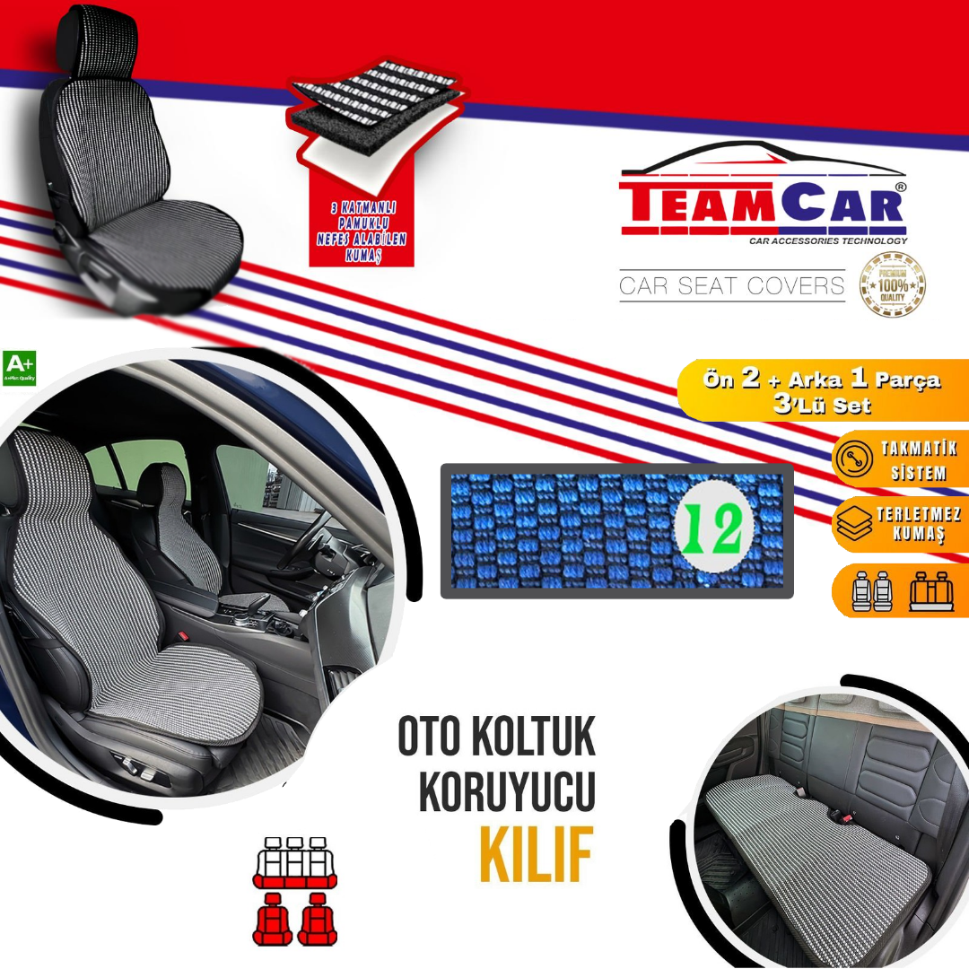 TEAMCAR MİNDER KİLİM TİP  ÖN + (ARKA SERME)  3 PARÇA  MODEL:12