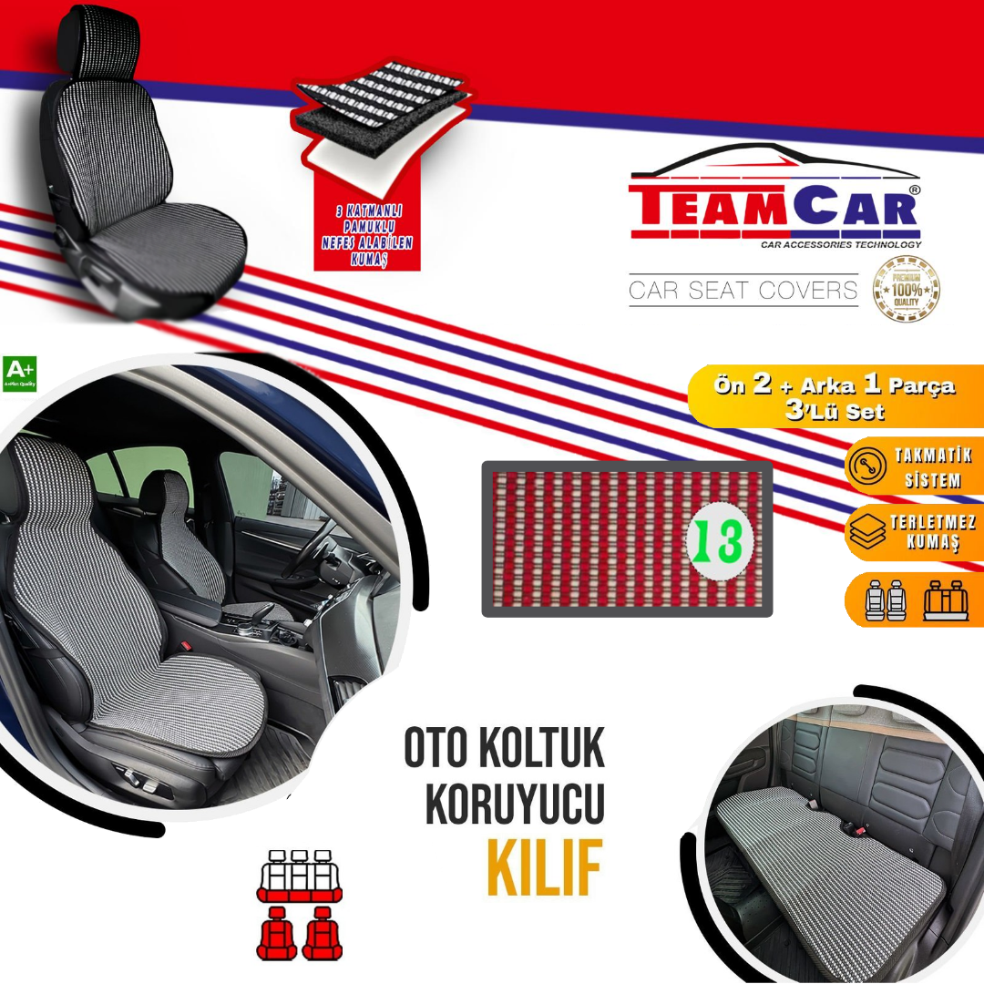 TEAMCAR MİNDER KİLİM TİP  ÖN + (ARKA SERME)  3 PARÇA  MODEL:13