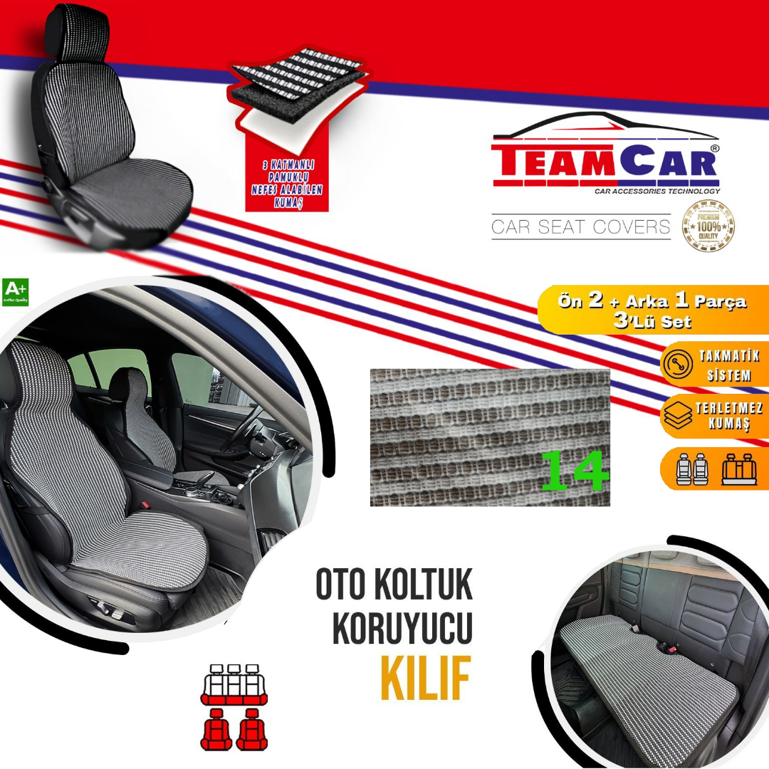 TEAMCAR MİNDER KİLİM TİP  ÖN + (ARKA SERME)  3 PARÇA  MODEL:14