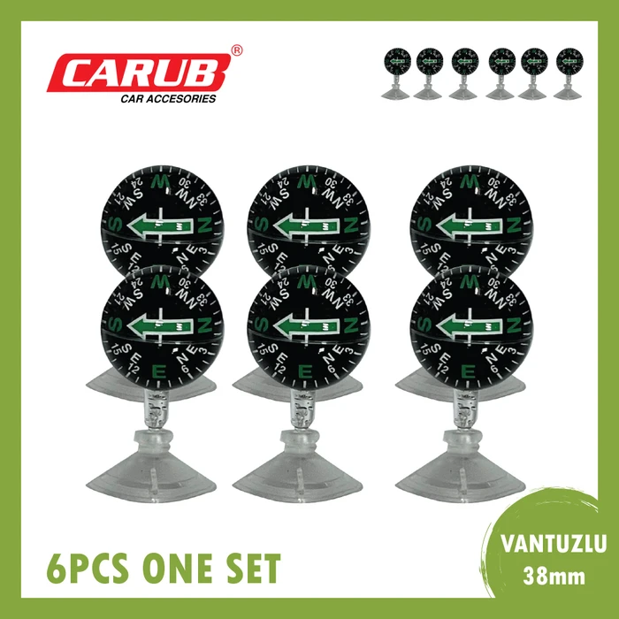 CARUB PUSULA VANTUZLU SİYAH 38MM 6LI SET
