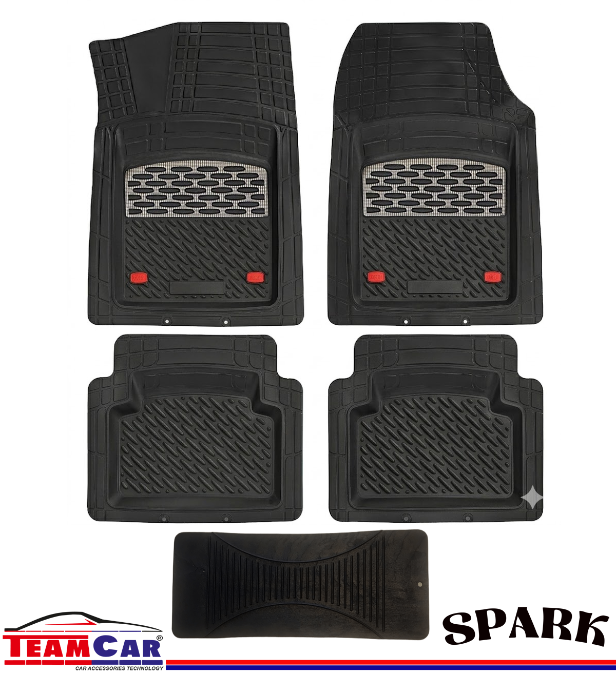 TEAMCAR SPARK SAFİR 4D HAVUZLU PASPAS SİYAH KROM KARBON