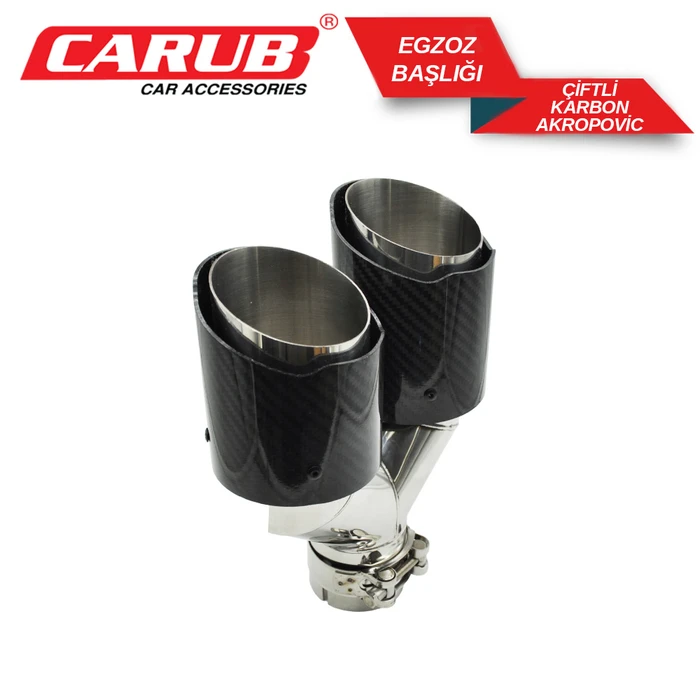 CARUB EGZOZ UCU AKRAPOVIC CARBON ÇİFTLİ 63x92x164mm