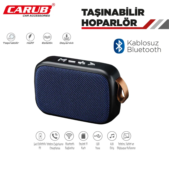 CARUB HOPARLÖR KABLOSUZ BLUETOOTH  ŞARJLI USB-AUX-TFCARD