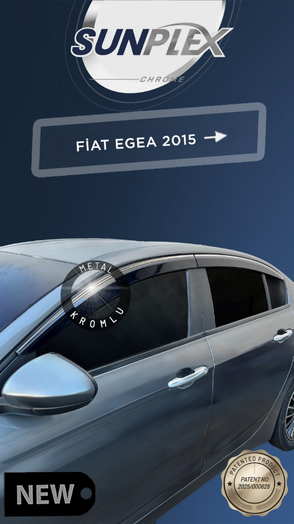 SUNPLEX FIAT EGEA 2015-  CHROME CAM RÜZGARLIĞI  4LÜ