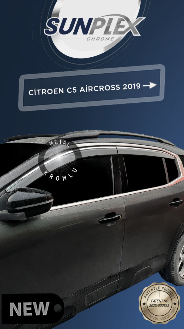 SUNPLEX CITROEN C5 AIRCROSS 2019- CHROME CAM RÜZGARLIĞI  4LÜ